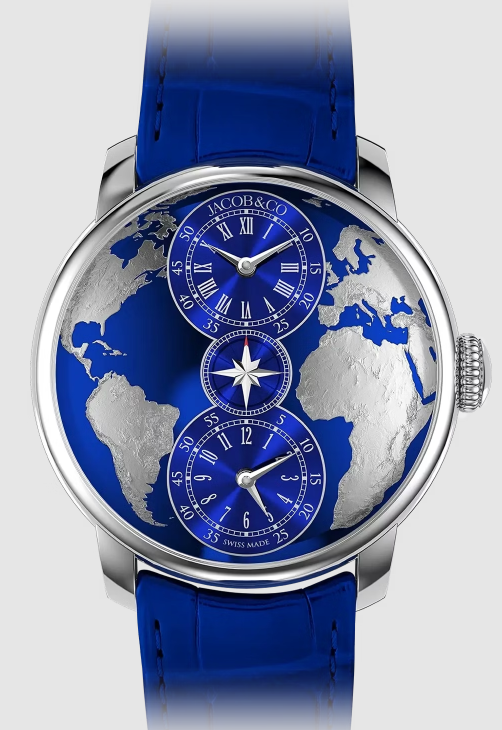 Jacob & Co The World Is Yours Dual Time Zone BLUE DT100.10.AA.AA.A Replica watch Jacob & Co The World Is Yours Dual Time Zone BLUE DT100.10.AA.AA.A Replica watch